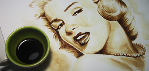 Awesome coffee paintings by Dirceu Veiga