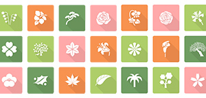 Freebie – 40 icônes de feuilles et fleurs